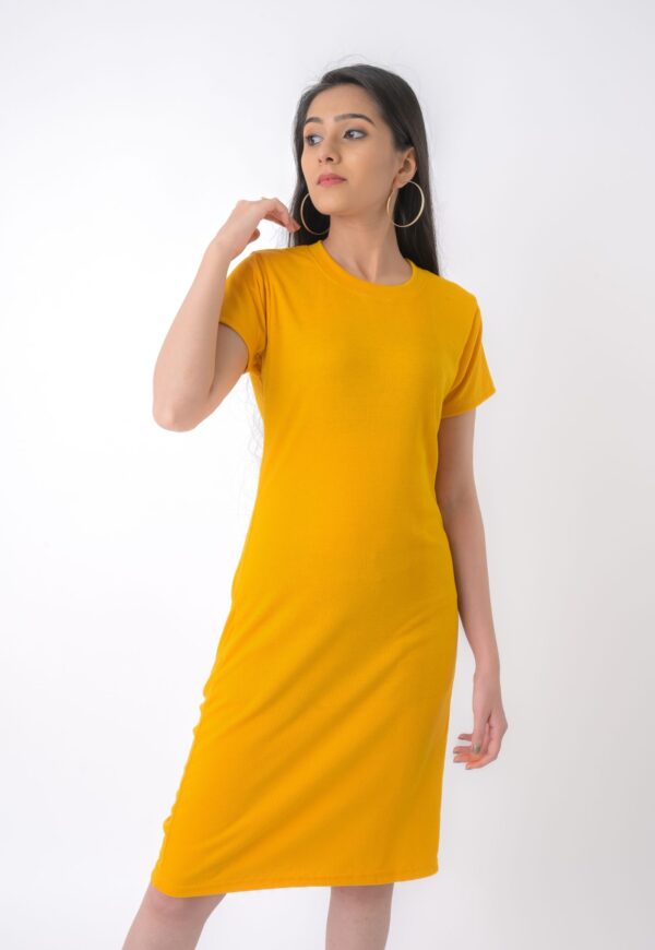 Women’s Rib Fabric Bodycon Dress- Free Size
