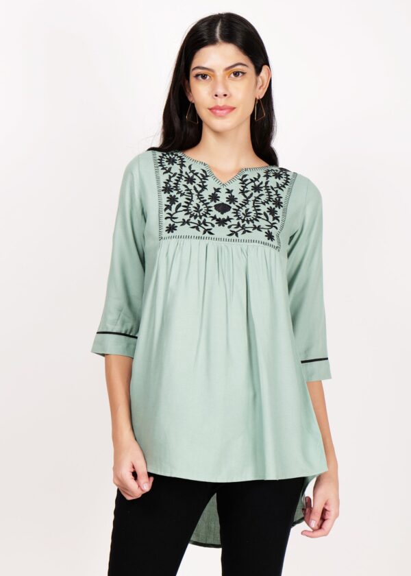 Women Premium Soft Green Top