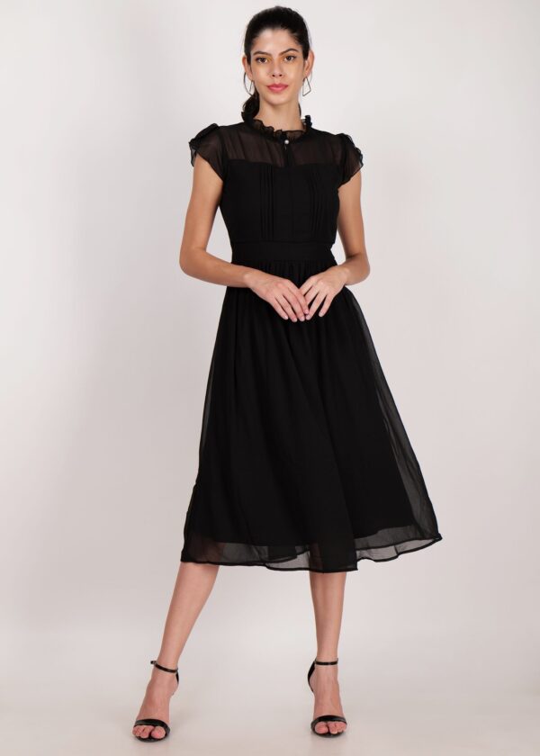 Women’s Premium Long Georgette One Piece Modern Dress Regular Fit with Half Sleeves for Girls