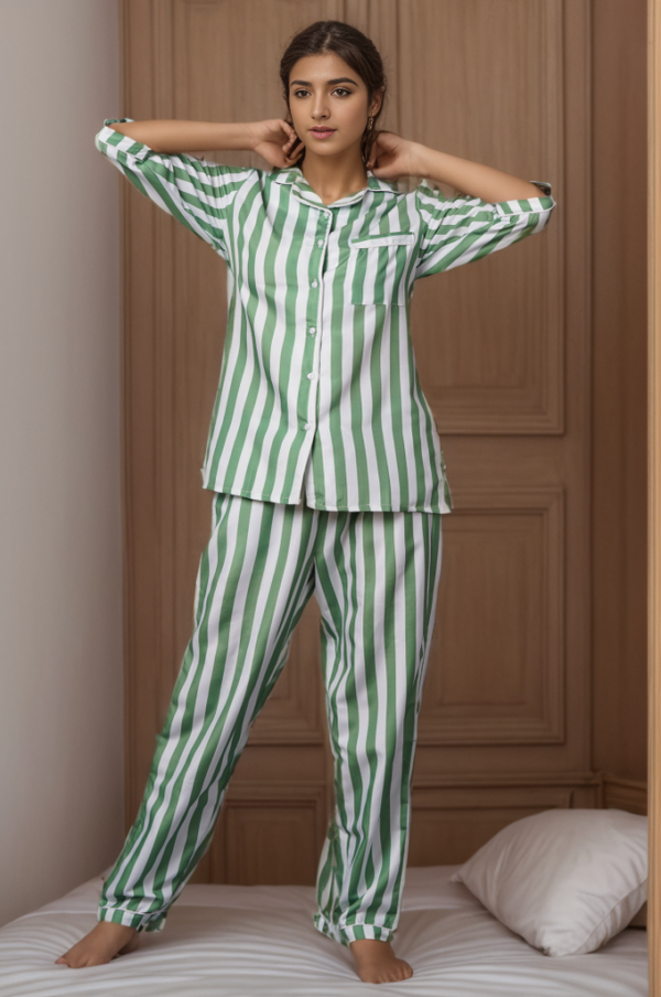 Light Green Premium Pyjama set | Women Nightwear - Image 2