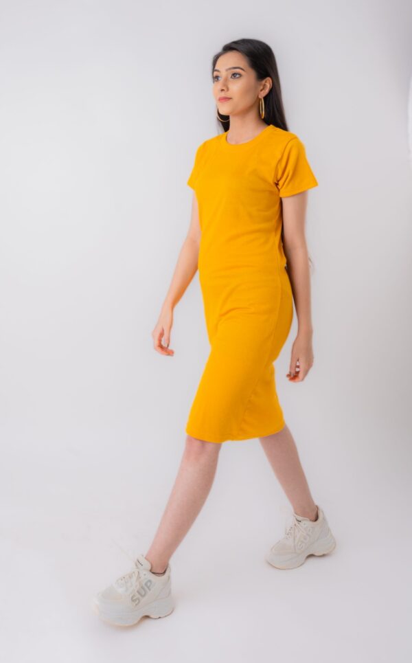 Women’s Rib Fabric Bodycon Dress- Free Size - Image 2