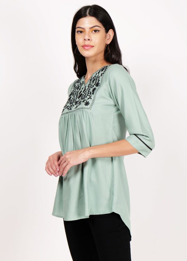 Women Premium Soft Green Top - Image 2