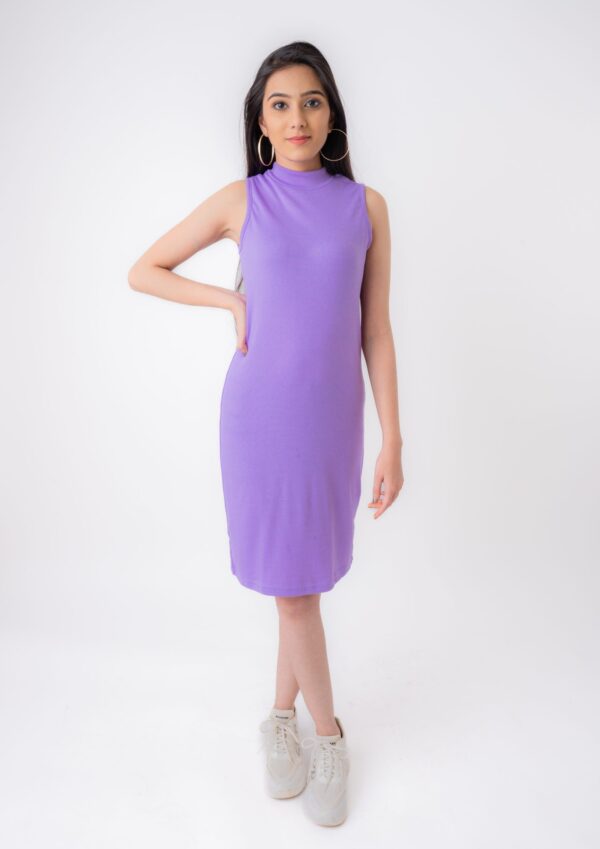 Women’s Rib Fabric Bodycon Dress - Image 3