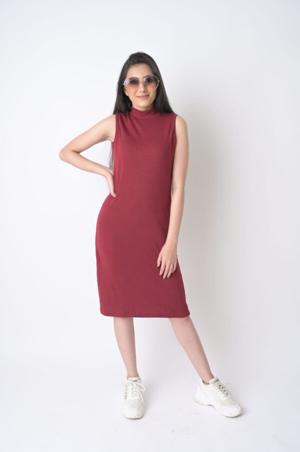 Women’s Rib Fabric Bodycon Dress - Image 3