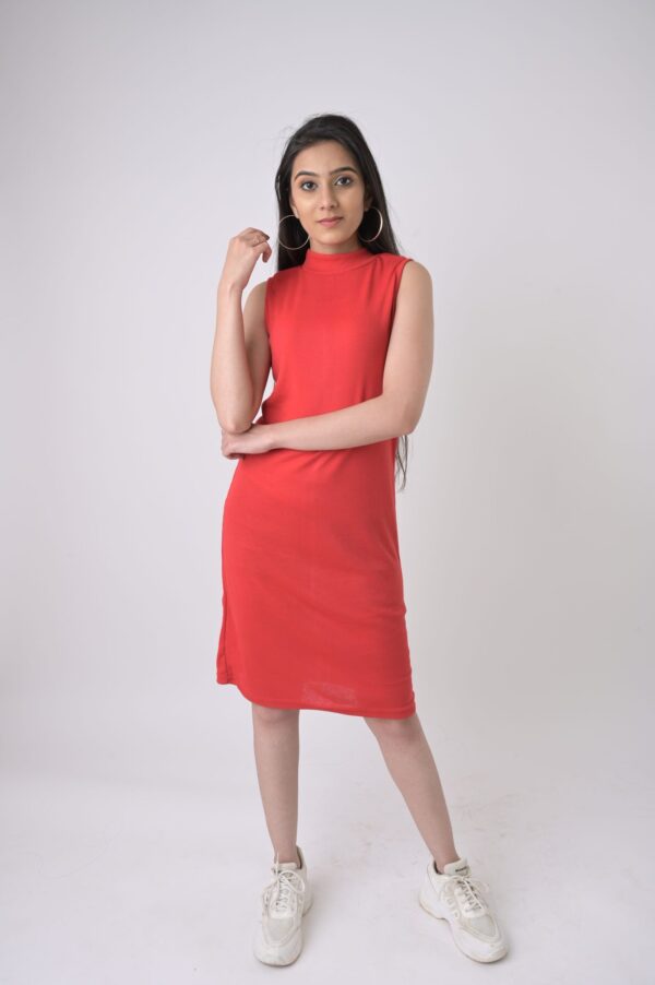 Women’s Rib Fabric Bodycon Dress - Image 3