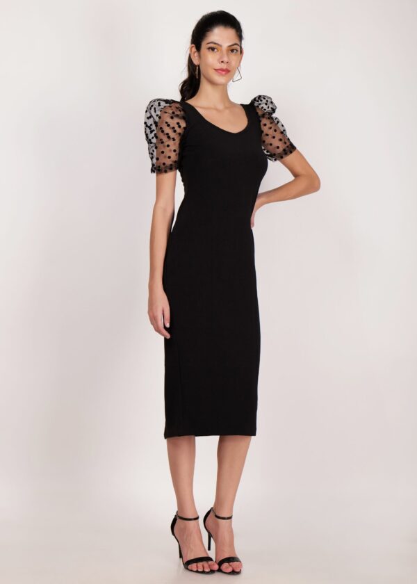 Women’s Premium Half Sleeve Round Neck Bodycon Casual Maxi Dress - Image 3