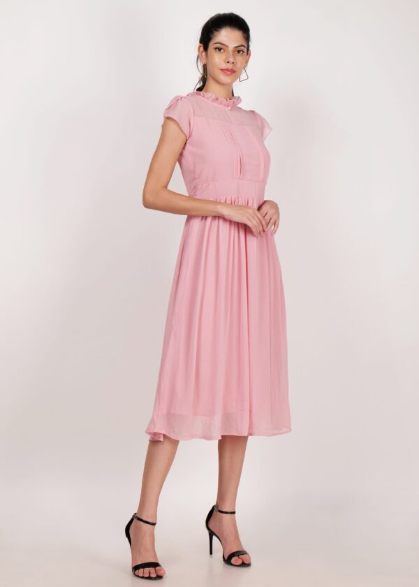 Women’s Premium Long Georgette One Piece Modern Dress Regular Fit with Half Sleeves for Girls - Image 3