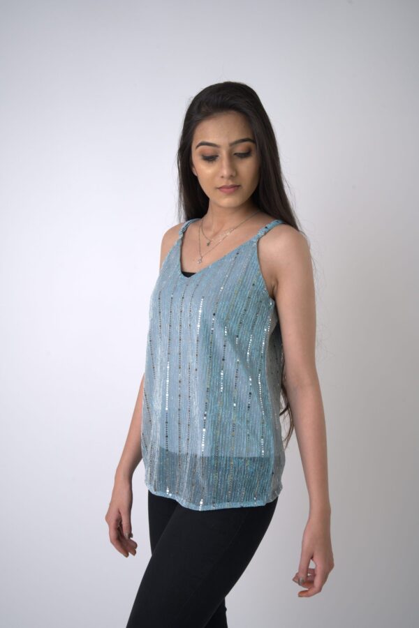 Net Fabric Sequin Top - Image 3
