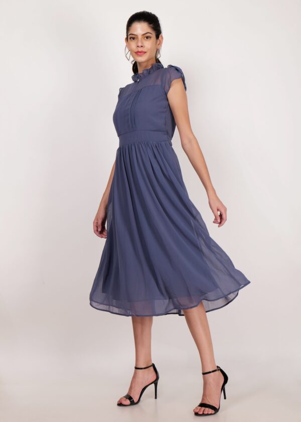 Women’s Premium Long Georgette One Piece Modern Dress Regular Fit with Half Sleeves for Girls - Image 3