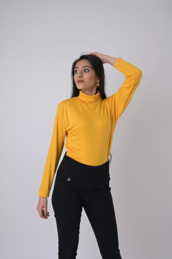 Women’s Rib Fabric High Neck Full Sleeve Top - Image 3