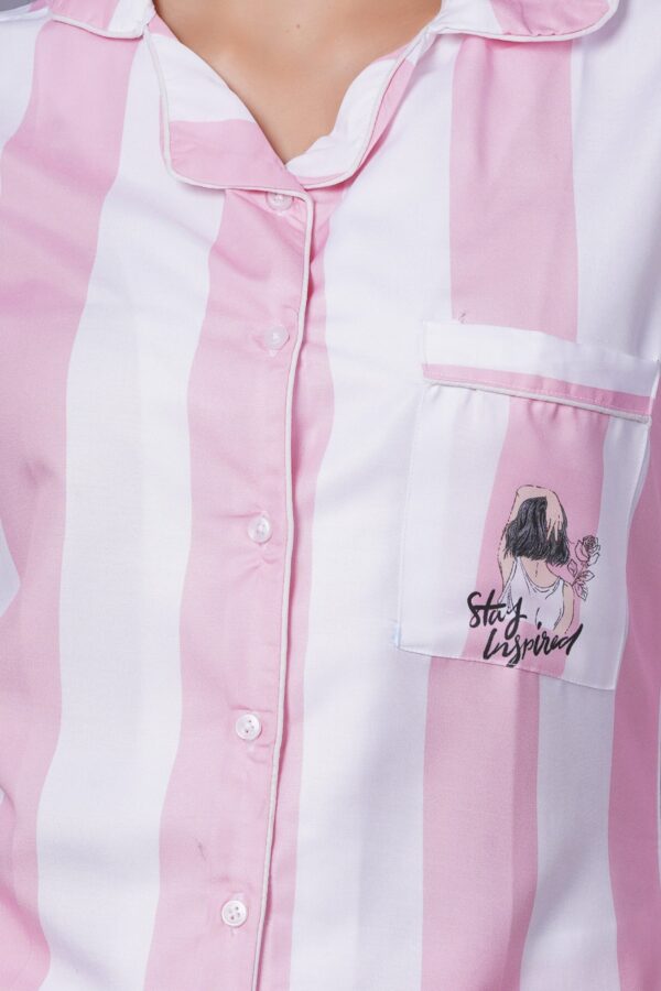 Women Pink Printed Nightwear Pyjama Set - Image 4