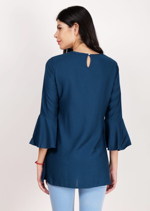 Women Premium Navy Blue Top - Image 4
