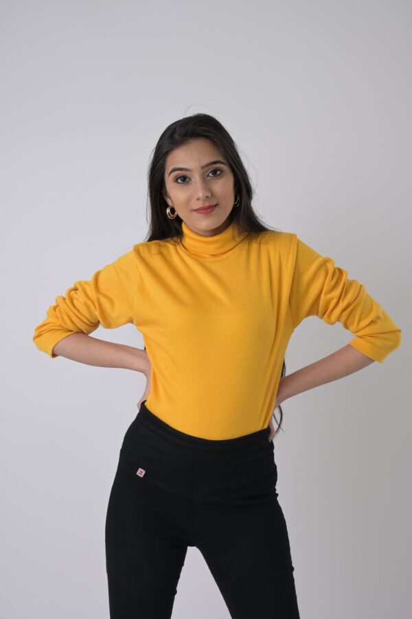 Women’s Rib Fabric High Neck Full Sleeve Top - Image 4