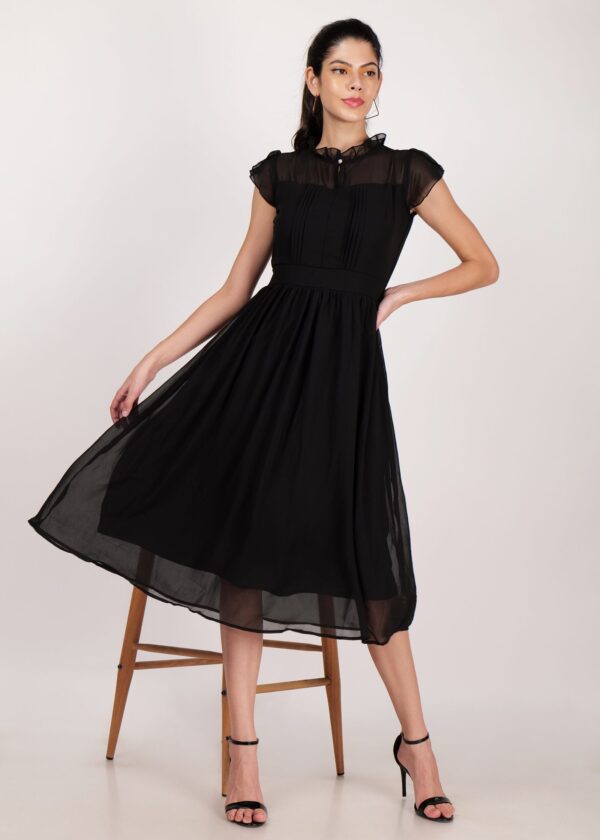 Women’s Premium Long Georgette One Piece Modern Dress Regular Fit with Half Sleeves for Girls - Image 4