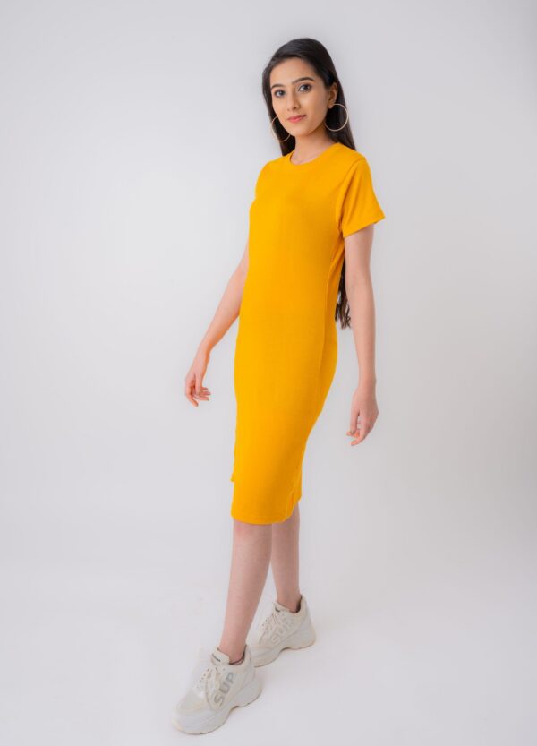 Women’s Rib Fabric Bodycon Dress- Free Size - Image 5