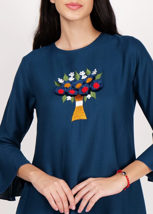Women Premium Navy Blue Top - Image 5