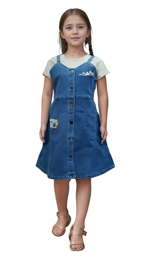 Light Blue Demin Dress - Image 2