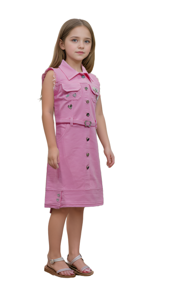Pink Denim Shirt Dress