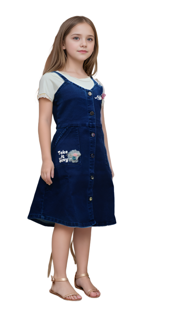 Denim Dungry Dress For Kids | Girls