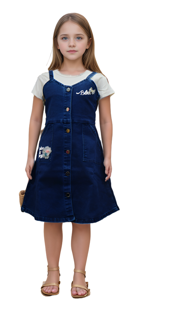Denim Dungry Dress For Kids | Girls - Image 2