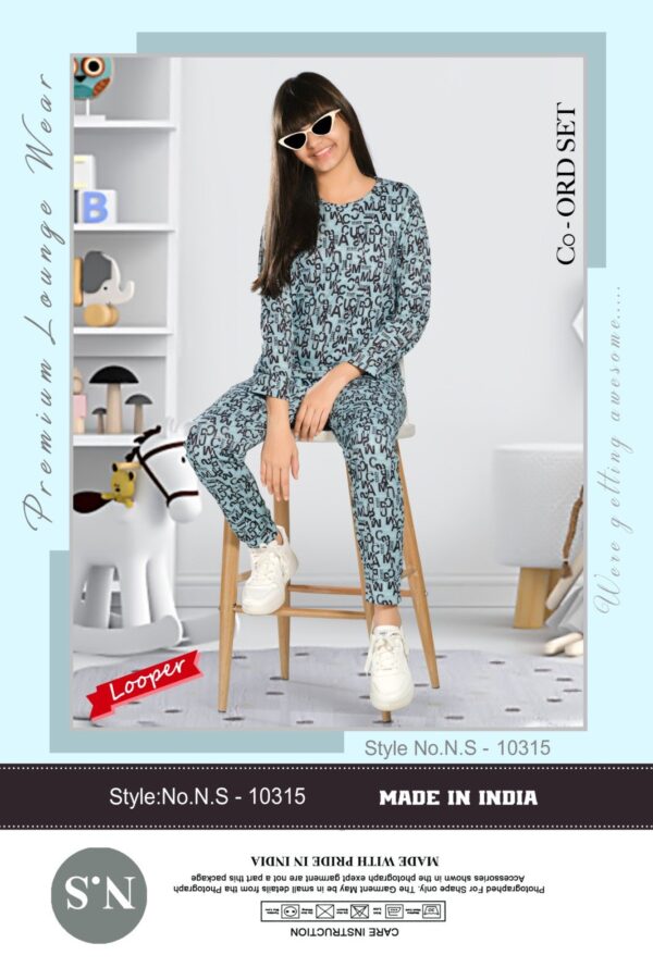 Letter Printed Lounge Wear For Girls